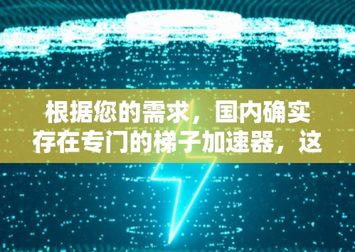 根据您的需求，国内确实存在专门的梯子加速器，这些设备通常用于建筑、工业和居住等多个领域，以提高梯子的使用效率和安全性。以下是对一些可能的梯子加速器的介绍和建议