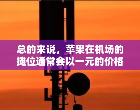 总的来说，苹果在机场的摊位通常会以一元的价格出售，但并不是最划算的购买选择，其他水果可能更适合在机场附近购买