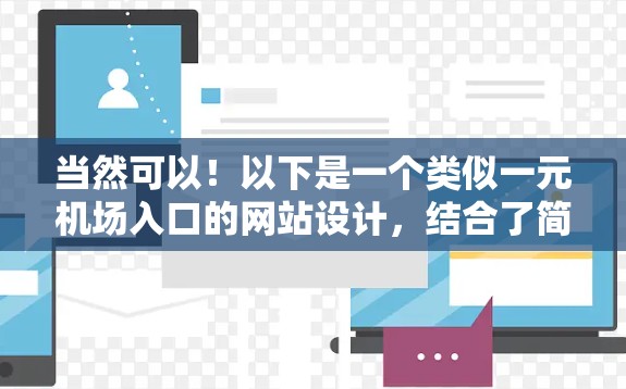 当然可以！以下是一个类似一元机场入口的网站设计，结合了简洁、直观和导航功能的元素