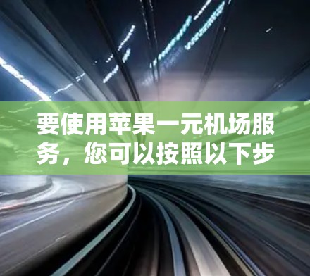 要使用苹果一元机场服务，您可以按照以下步骤操作