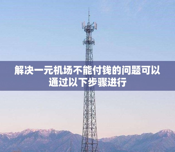 解决一元机场不能付钱的问题可以通过以下步骤进行 解决一元机场不能付钱的问题可以通过以下步骤进行