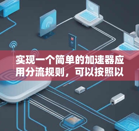 实现一个简单的加速器应用分流规则，可以按照以下步骤进行
