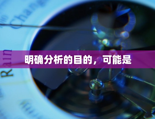 明确分析的目的，可能是